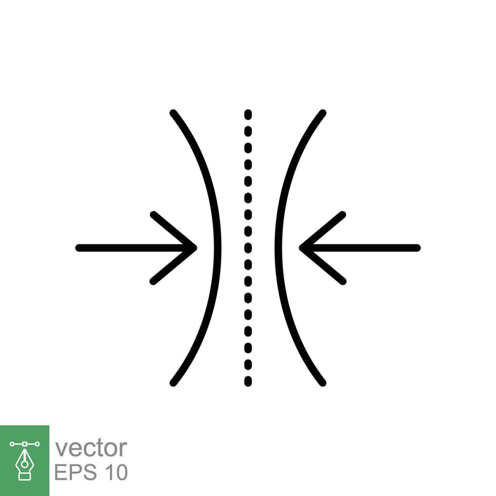 elastisch materiaal icoon. gemakkelijk schets stijl. zacht, veerkracht of flexibiliteit, stuiteren, flexibel druk concept. dun lijn symbool. vector symbool illustratie geïsoleerd Aan wit achtergrond. eps 10.