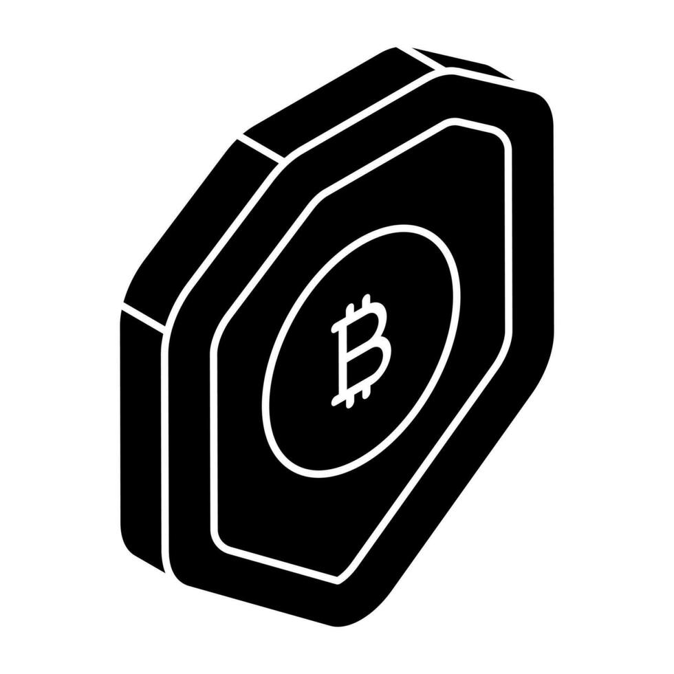 een bewerkbare ontwerp icoon bitcoin veiligheid vector