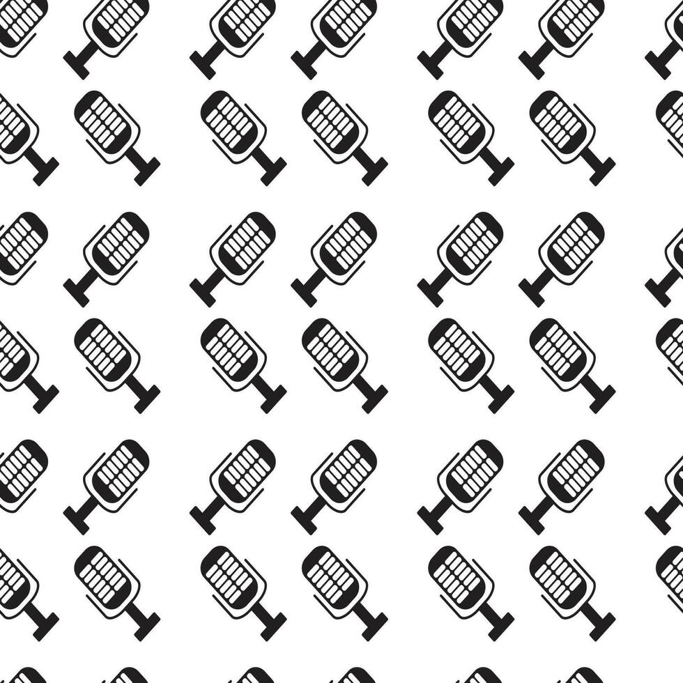 monochroom patroon microfoon. muziek- karaoke en herhaling mic voor radio, vector illustratie