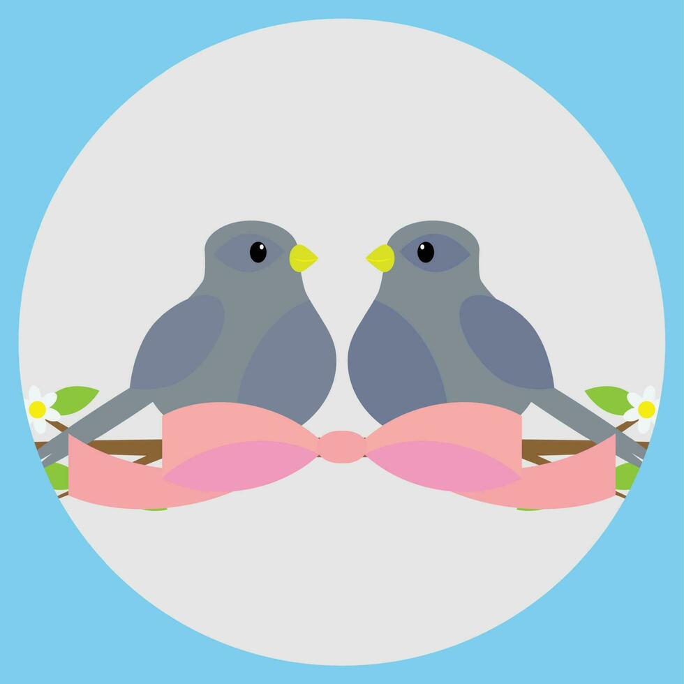 schatjes Aan een Afdeling icoon. Valentijn en bruiloft, valentijnsdag dag en liefde stel, vogel Aan Afdeling en Lieve schat liefde. vector vlak ontwerp illustratie