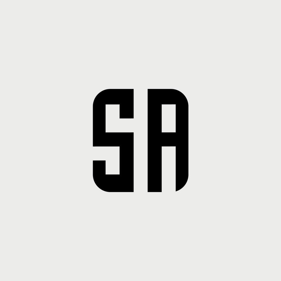 sa monogram logo met vorm stijl ontwerp sjabloon vector