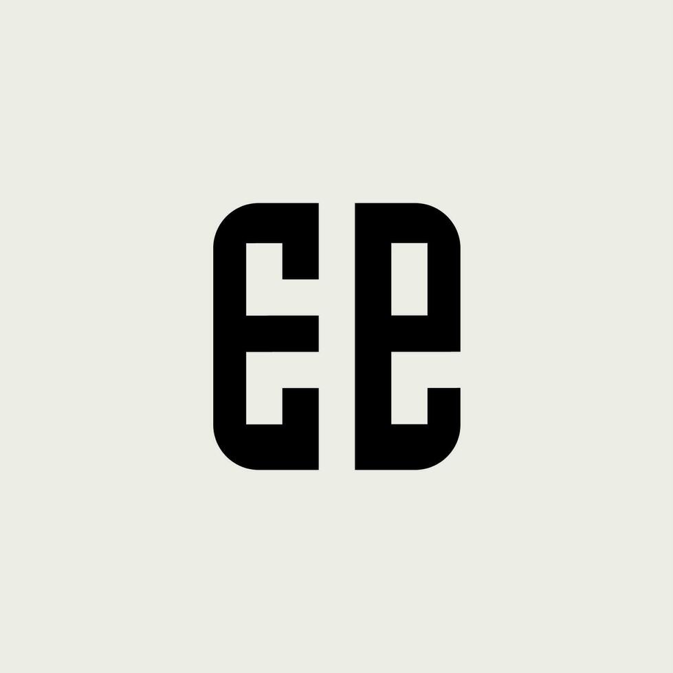 ee monogram logo met vorm stijl ontwerp sjabloon vector