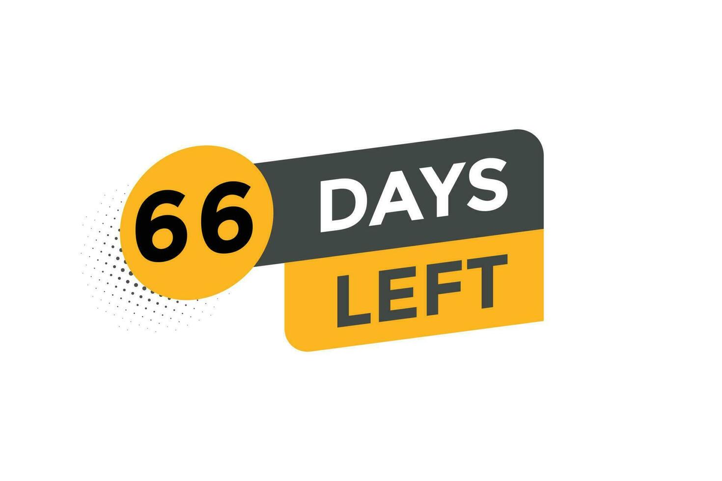 66 dagen links countdown sjabloon. 66 dag countdown links banier etiket knop eps 10 vector