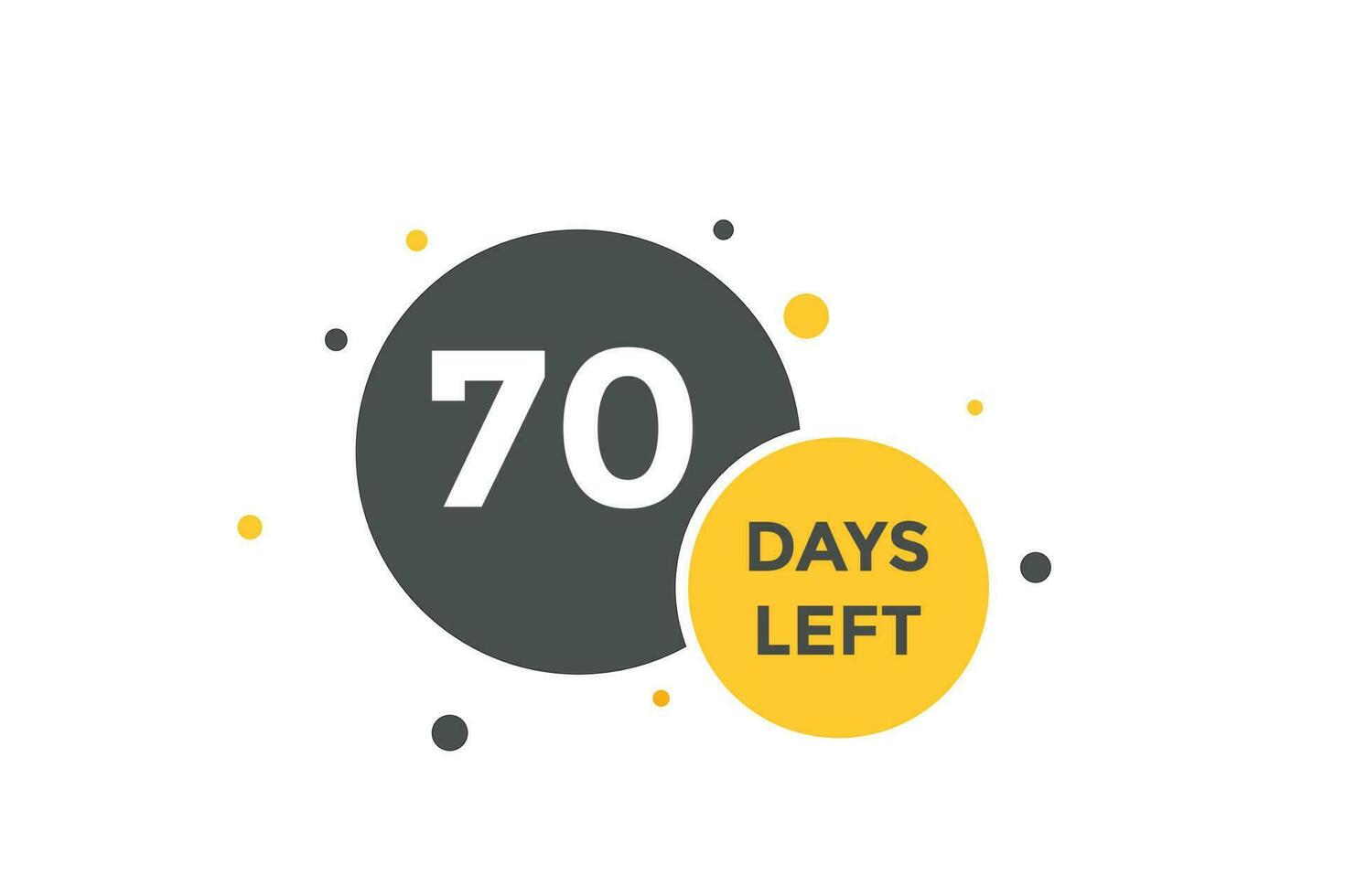 70 dagen links countdown sjabloon. 70 dag countdown links banier etiket knop eps 10 vector