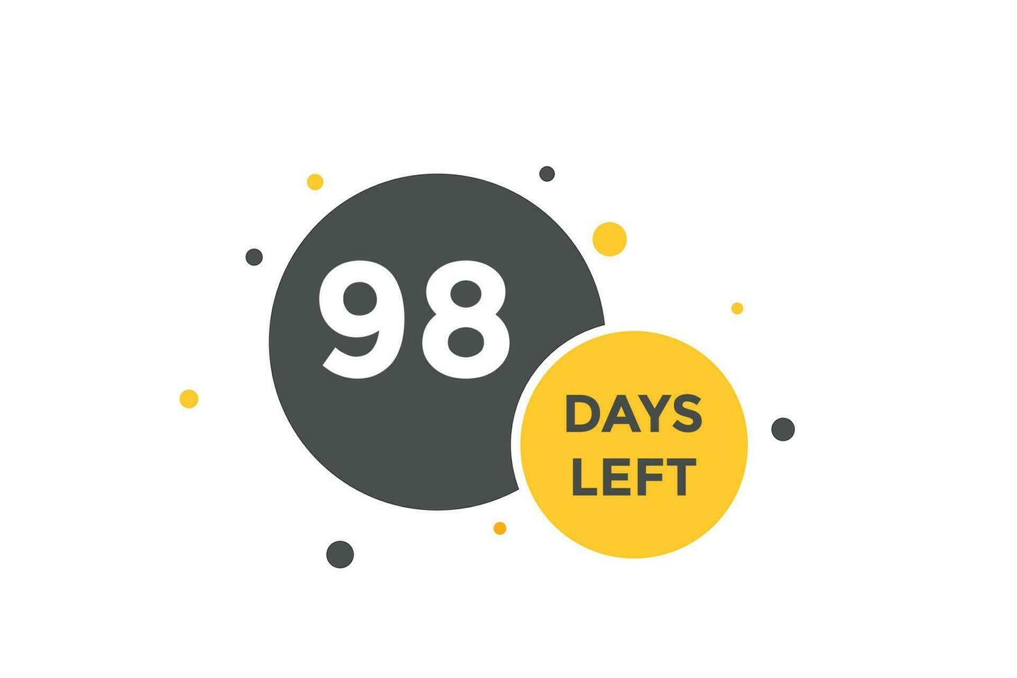 98 dagen links countdown sjabloon. 98 dag countdown links banier etiket knop eps 10 vector