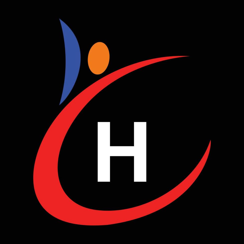 medisch logo brief h vector