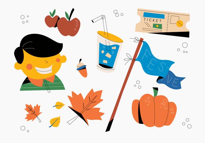 Happy Fall Festival ontwerp materiële Vector vlakke afbeelding