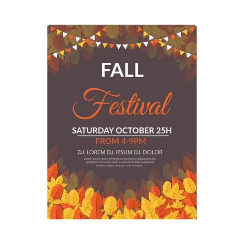 Herfst Festival Flyer Template vector