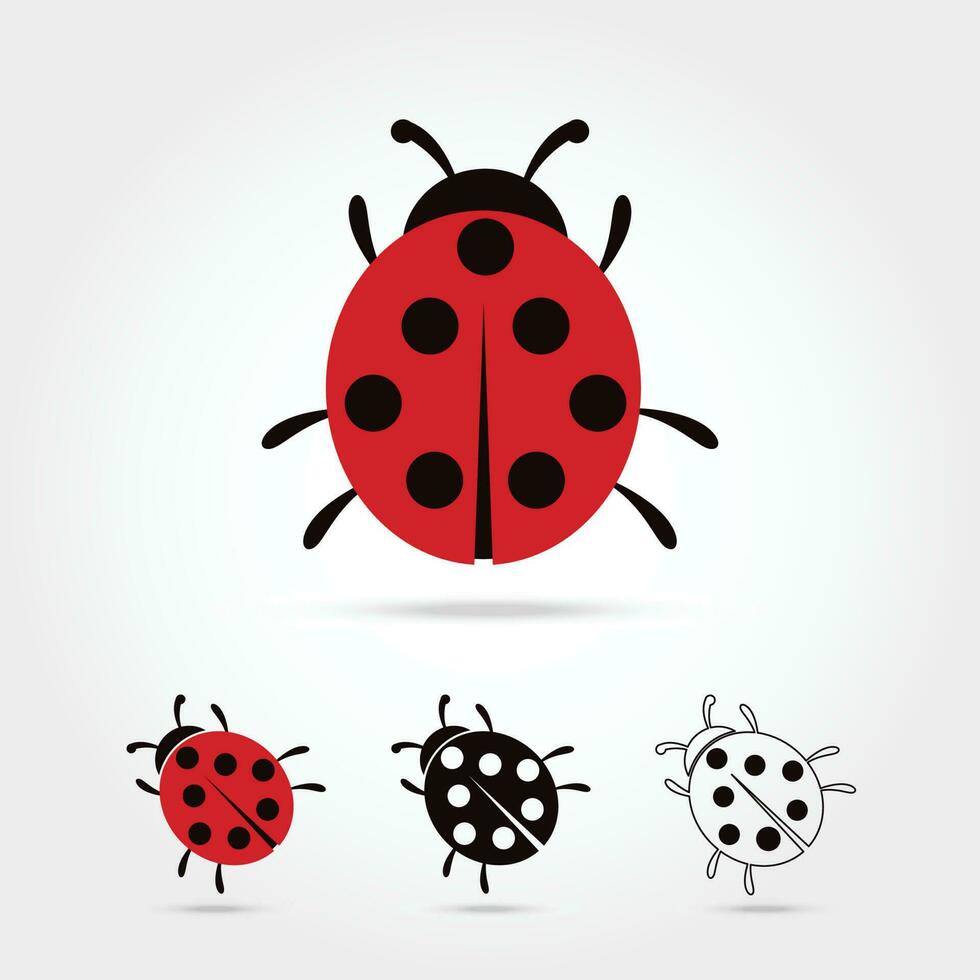 lieveheersbeestje logo icoon reeks vector
