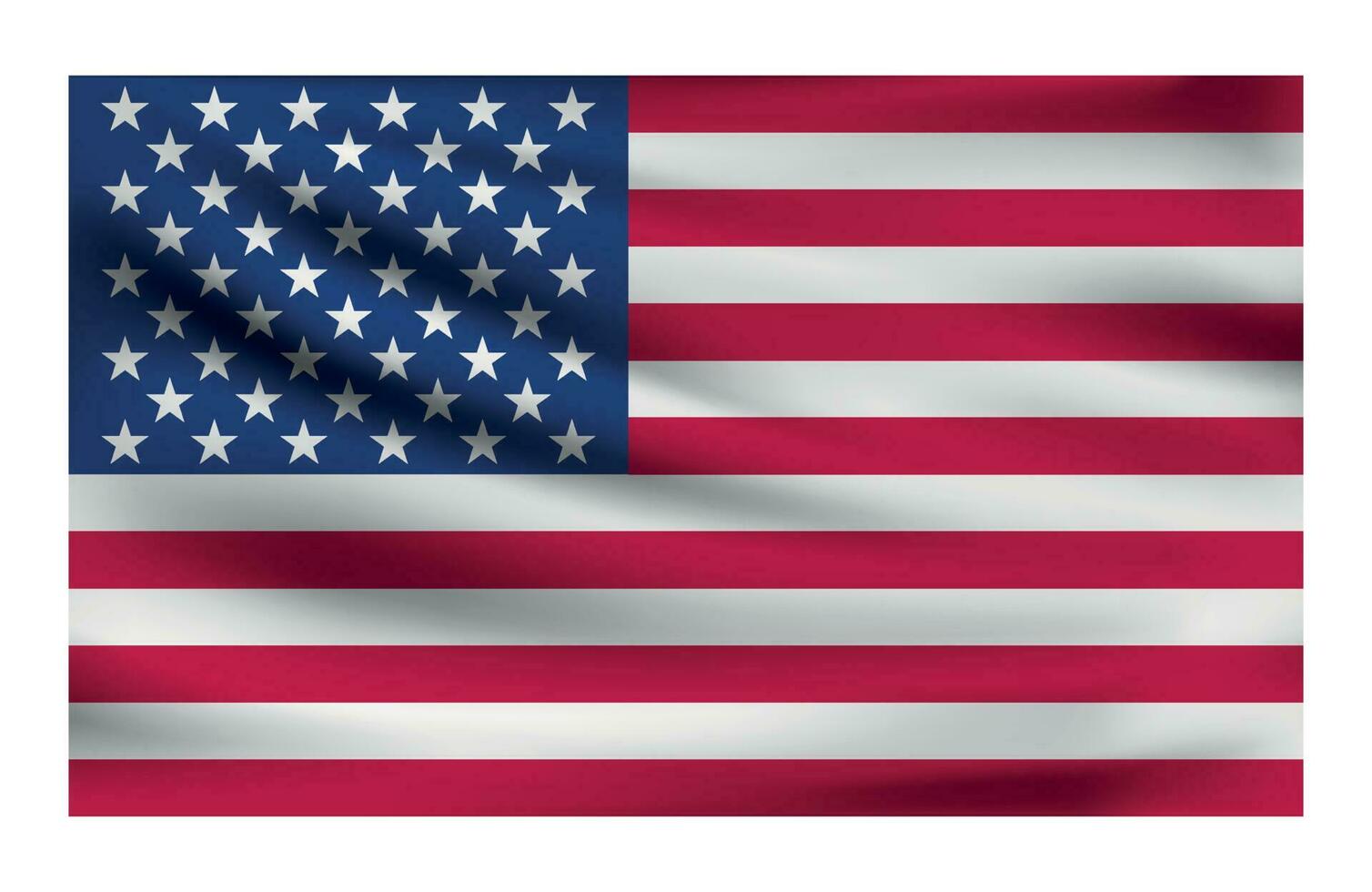 realistisch nationaal vlag van Verenigde Staten van Amerika. stroom staat vlag gemaakt van kleding stof. vector