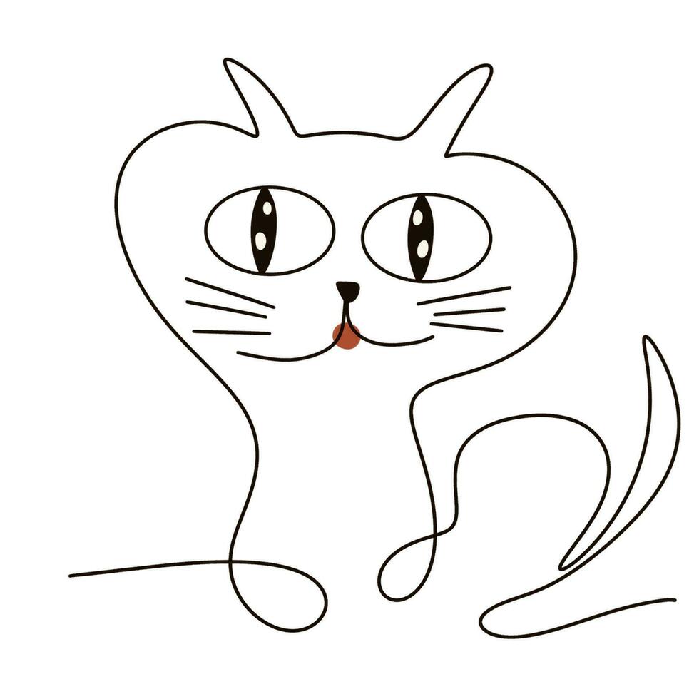 hand- tekening kat. illustratie kat. tekening van kat Aan wit backgroung voor bestanddeel van ontwerp. vector