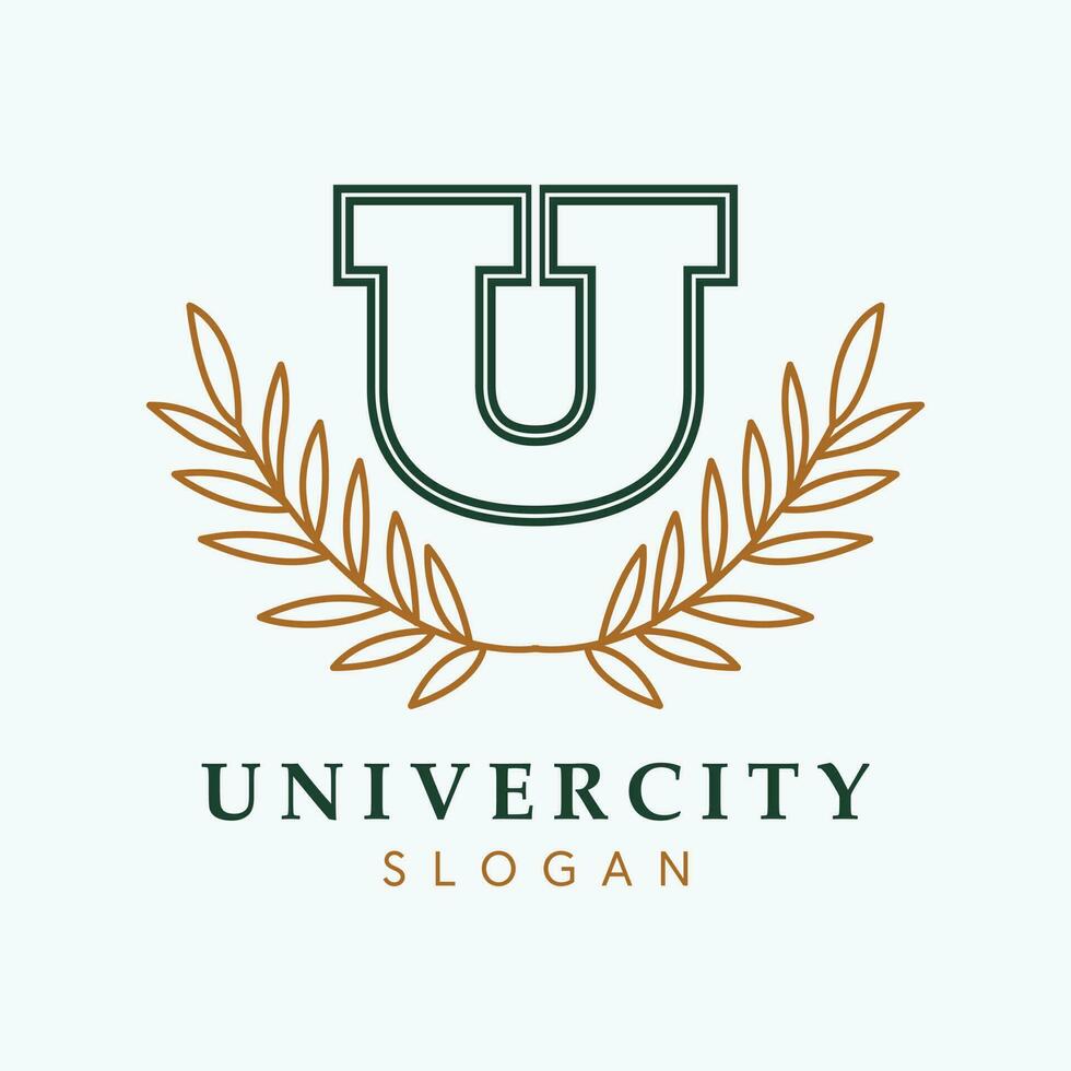 Universiteit vector logo ontwerp. brief u embleem. campus logo sjabloon