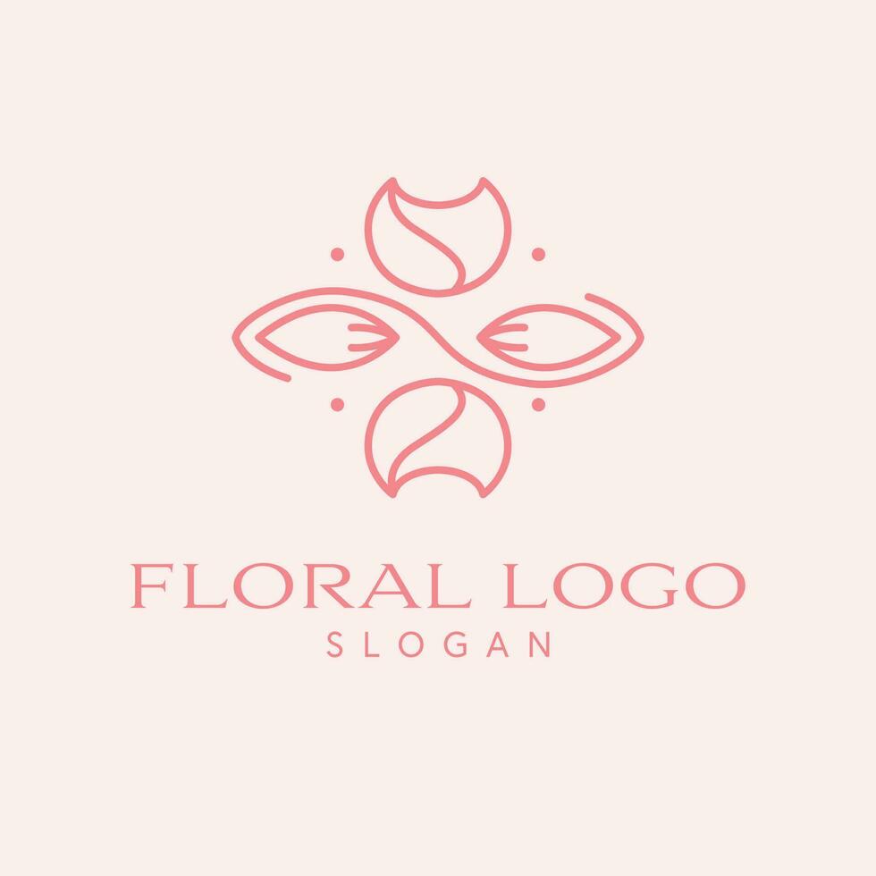 bloemen vector logo ontwerp. tulp bloemen en bladeren embleem. schoonheidsmiddelen logo sjabloon.