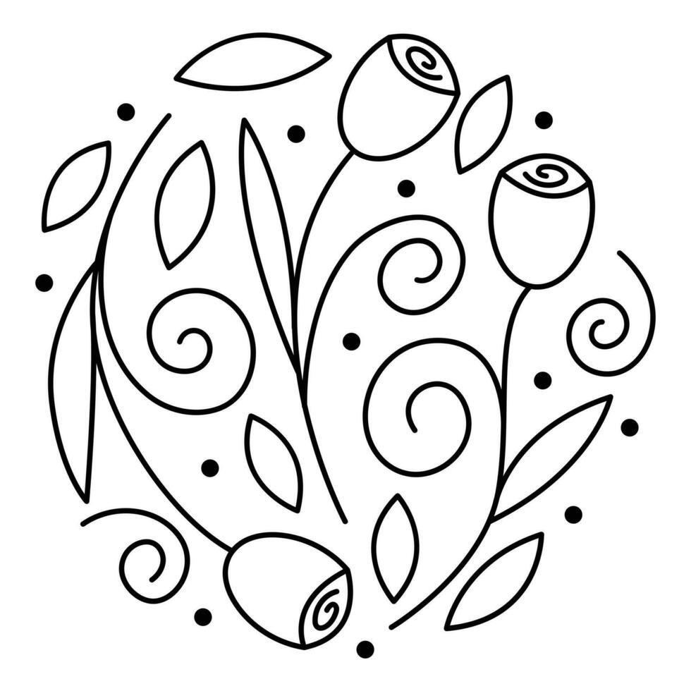 tulp bloemen en bladeren vector icoon ontwerp. abstract vlak icoon.