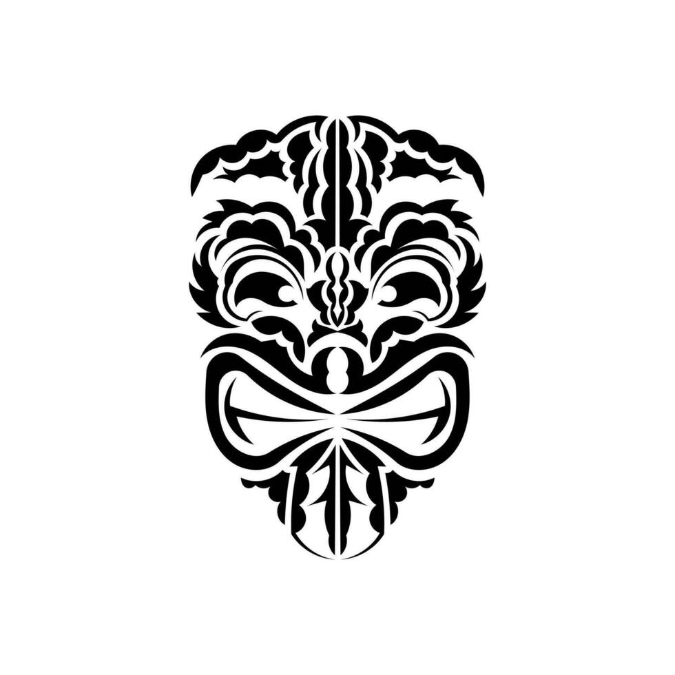 patroon masker. zwart tatoeëren in de stijl van de oude stammen. polynesisch stijl. vector over- wit achtergrond.