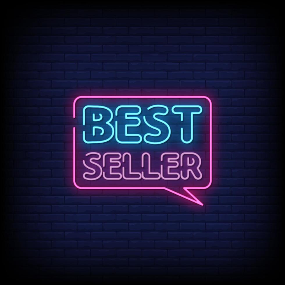 bestseller neonreclames stijl tekst vector