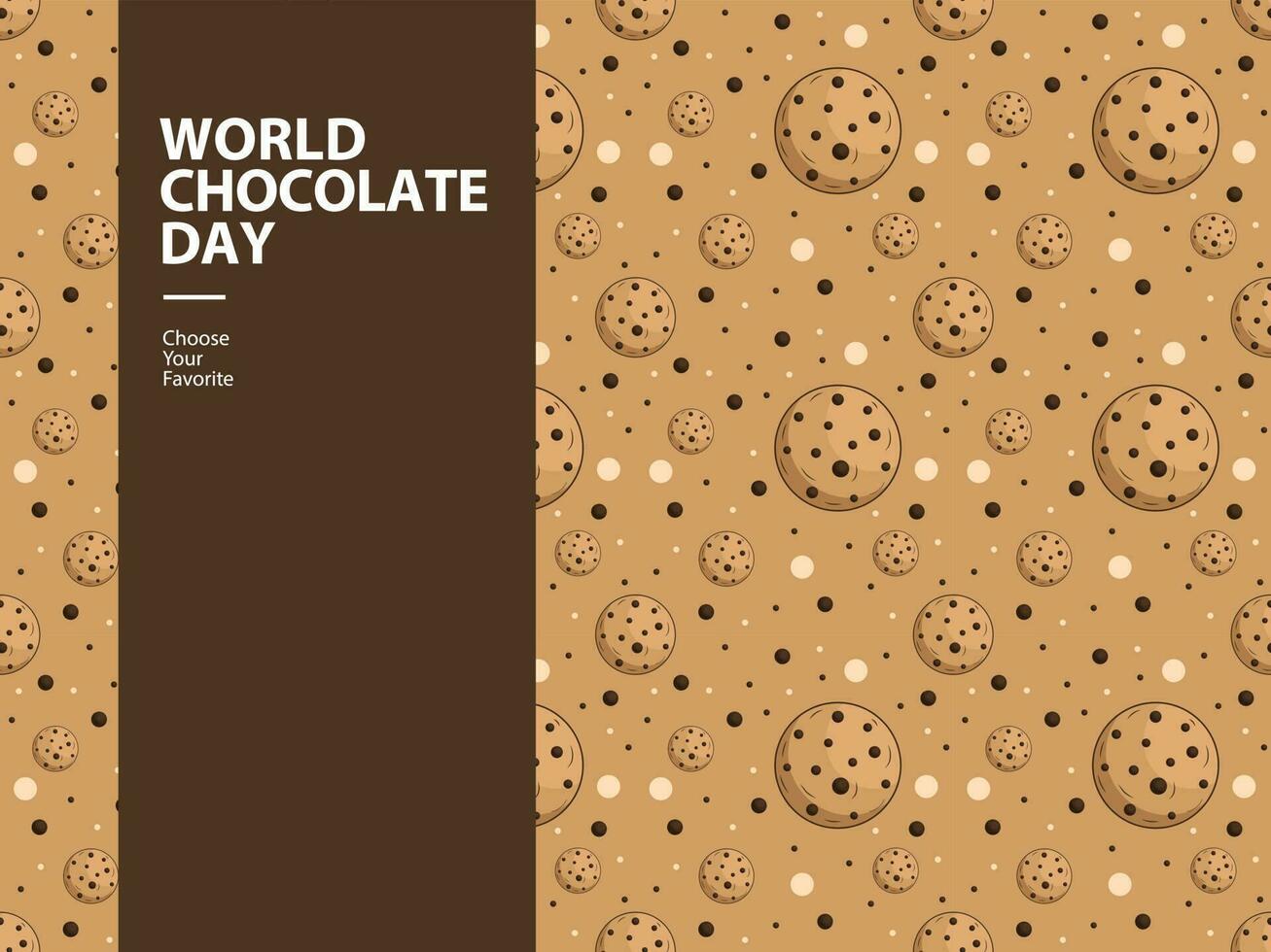 wereld chocola dag evenement patroon behang vector element cacao cacao element toetje zomer voedsel