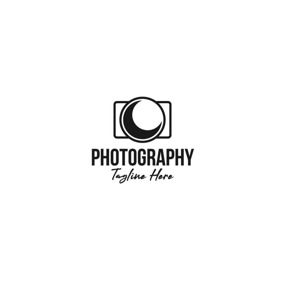 creatief maan fotografie logo ontwerp illustratie idee vector