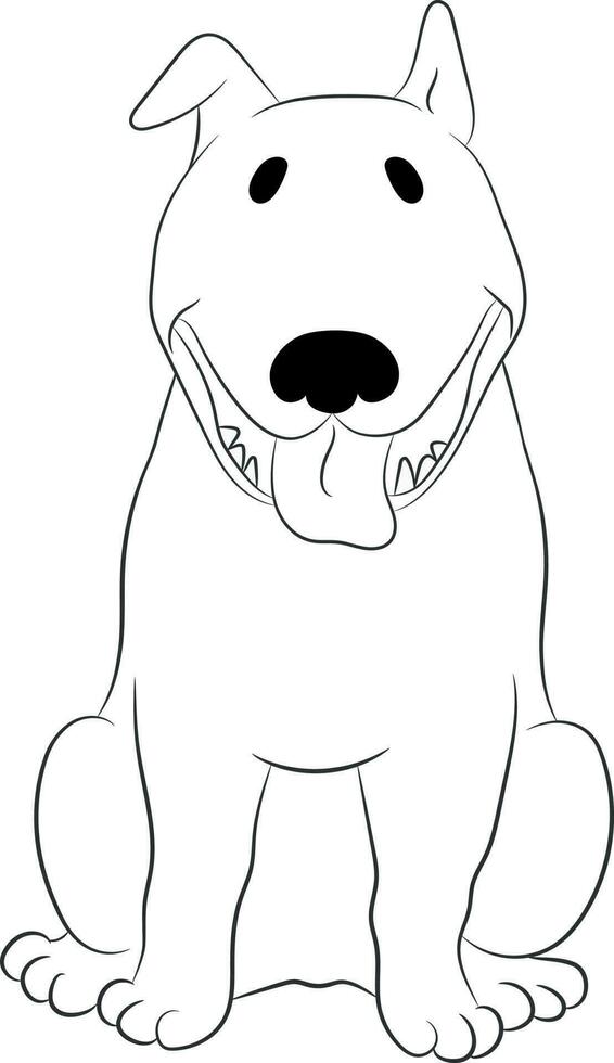 schattig tekenfilm hond stier terriër is zittend geïsoleerd Aan wit achtergrond. hand- getrokken vector kunst