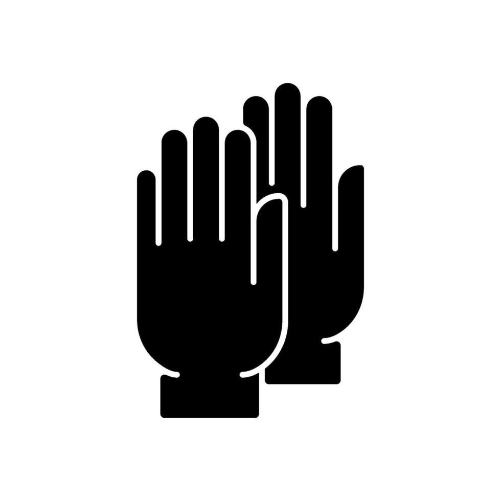 medische handschoenen zwarte glyph pictogram vector