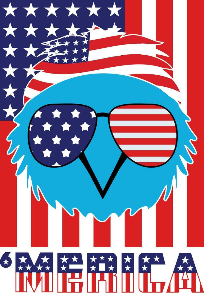 'merica 4e van juli t-shirt ontwerp vector