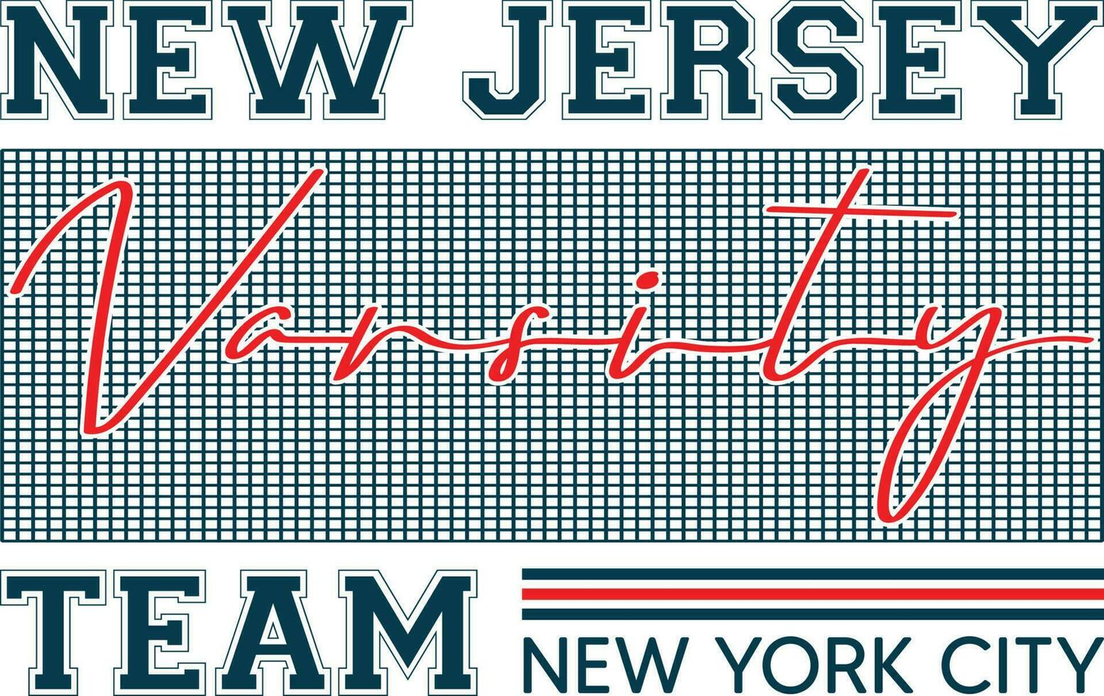 nieuw Jersey varsity team nieuw york stad t-shirt ontwerp vector