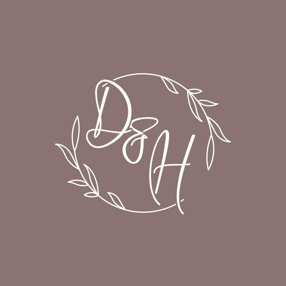 dh bruiloft initialen monogram logo ideeën vector