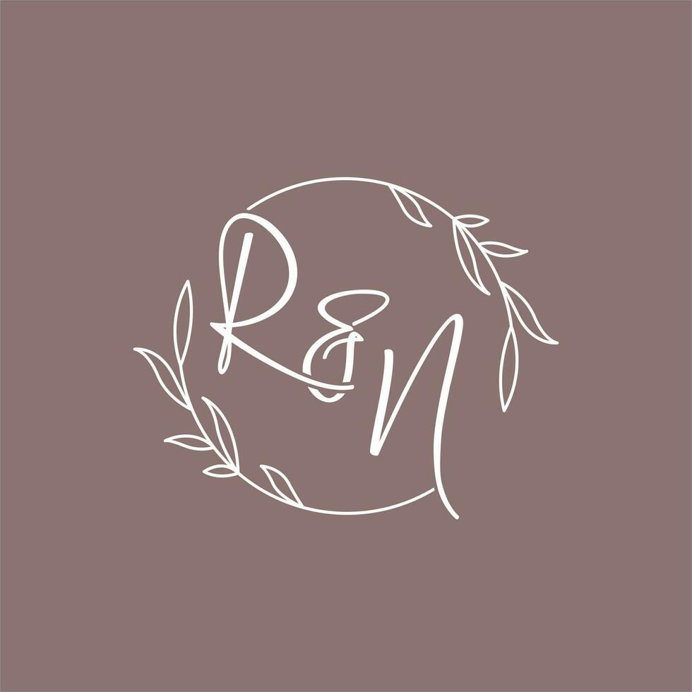 rn bruiloft initialen monogram logo ideeën vector