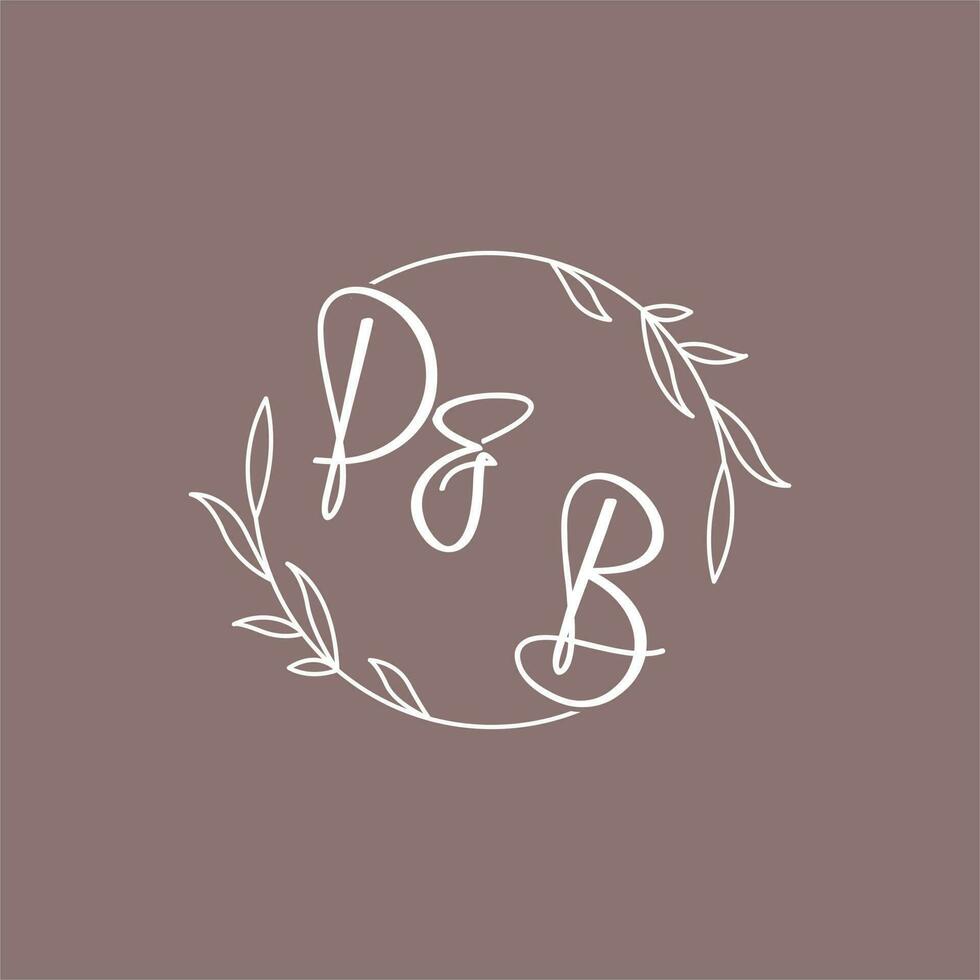 pb bruiloft initialen monogram logo ideeën vector