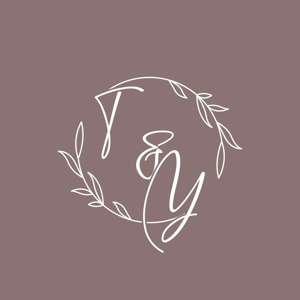 ty bruiloft initialen monogram logo ideeën vector