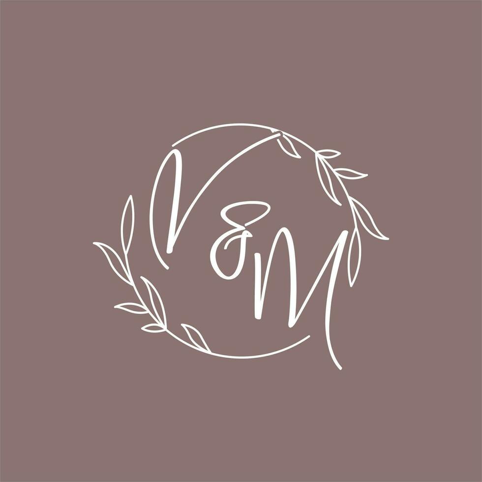 vm bruiloft initialen monogram logo ideeën vector