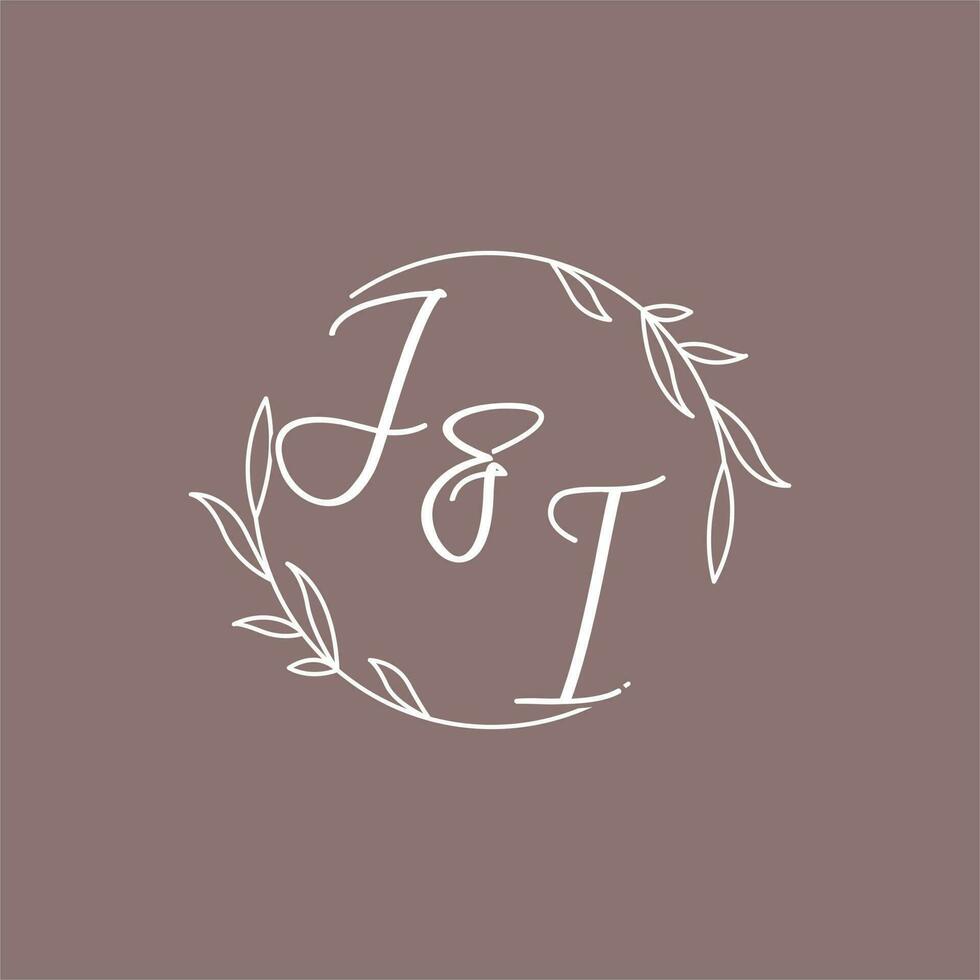 ji bruiloft initialen monogram logo ideeën vector