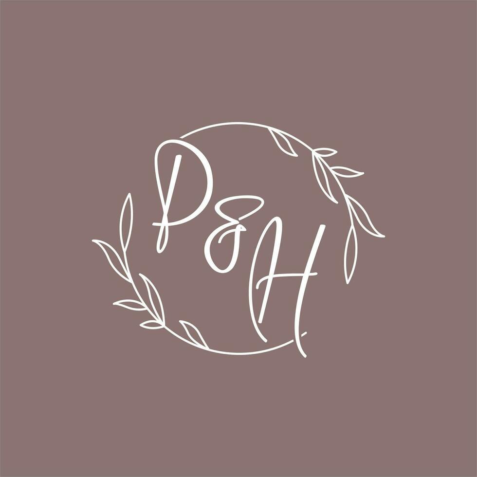 ph bruiloft initialen monogram logo ideeën vector