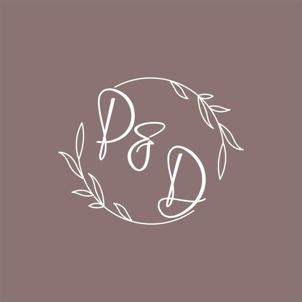 pd bruiloft initialen monogram logo ideeën vector