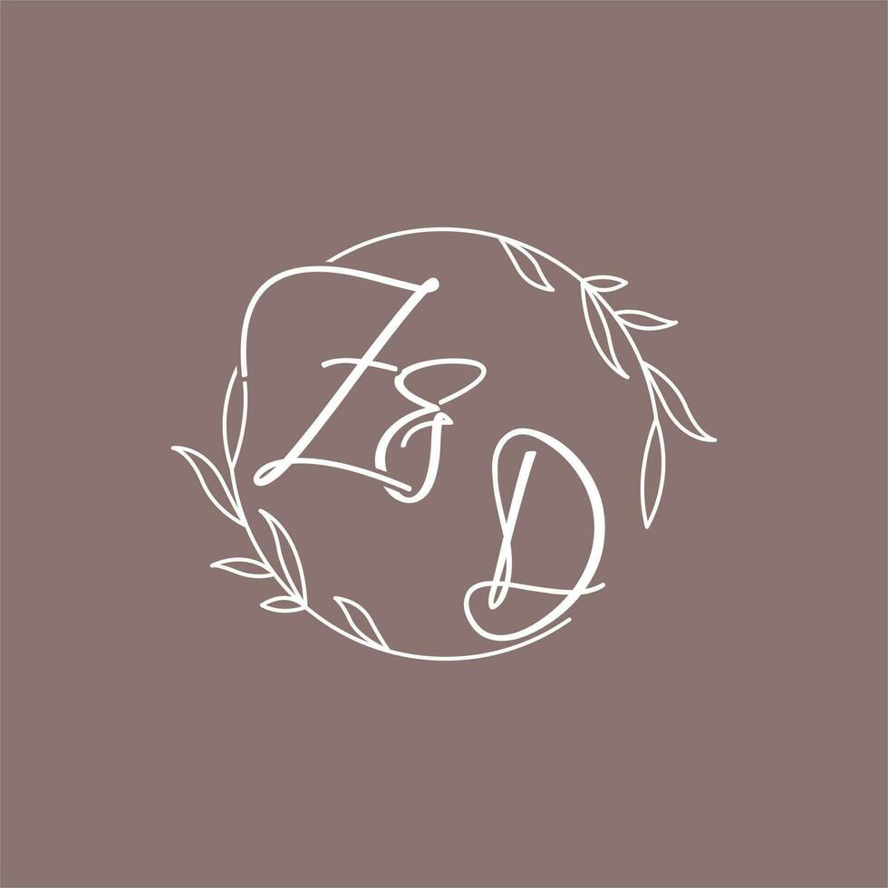 zd bruiloft initialen monogram logo ideeën vector