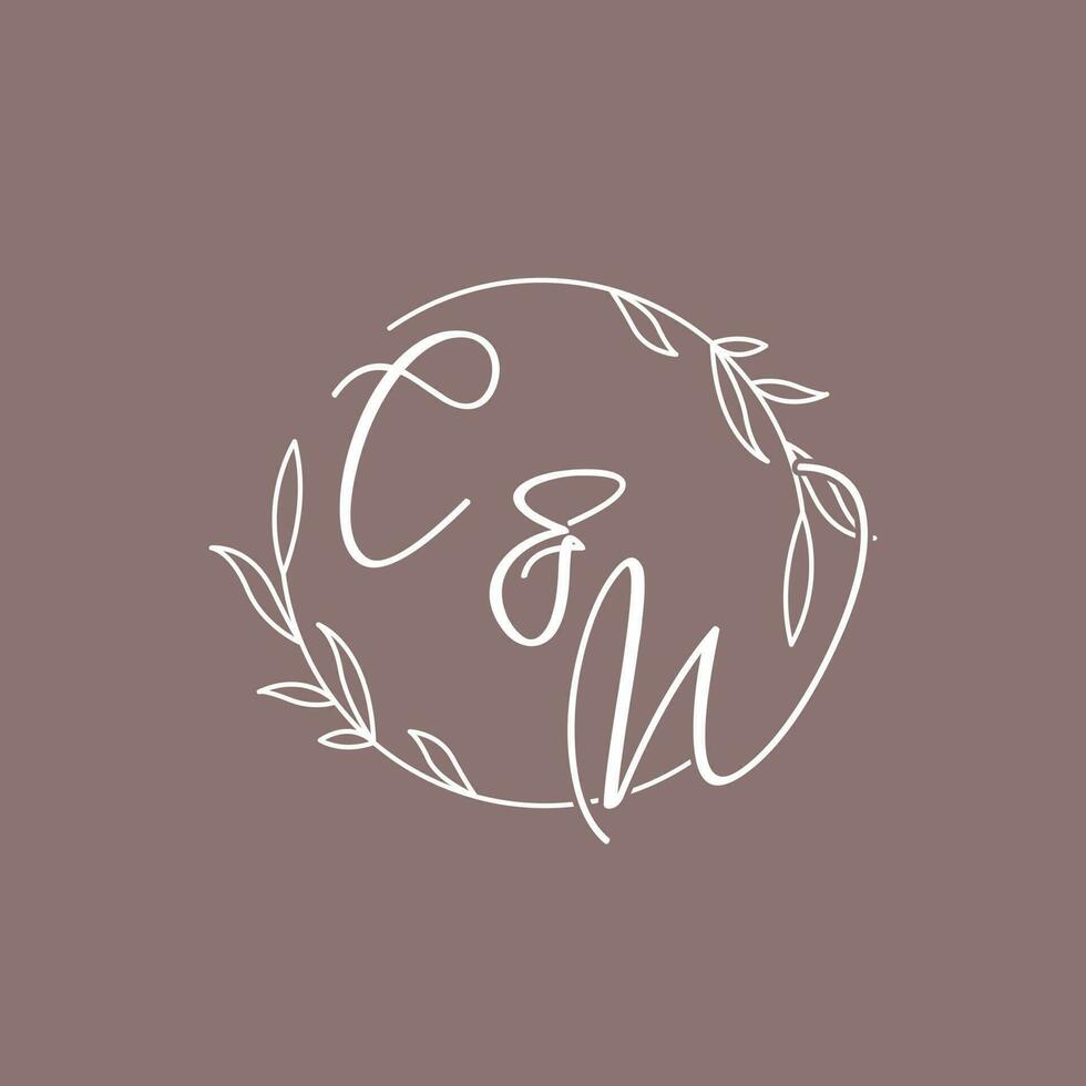 cw bruiloft initialen monogram logo ideeën vector