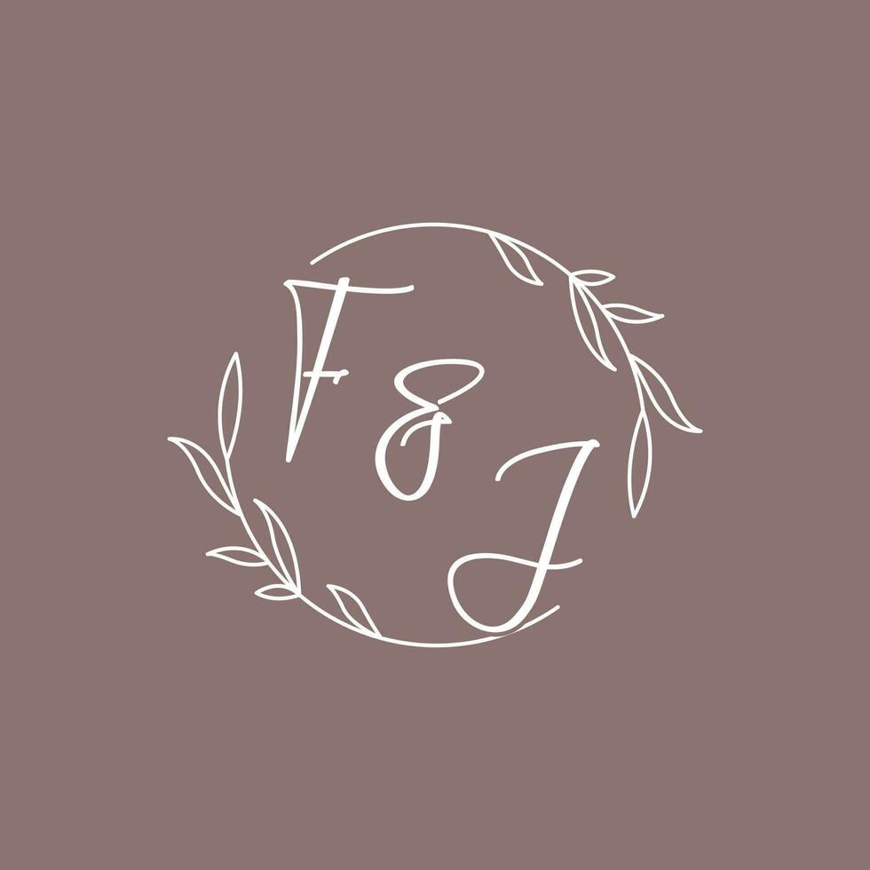 fj bruiloft initialen monogram logo ideeën vector