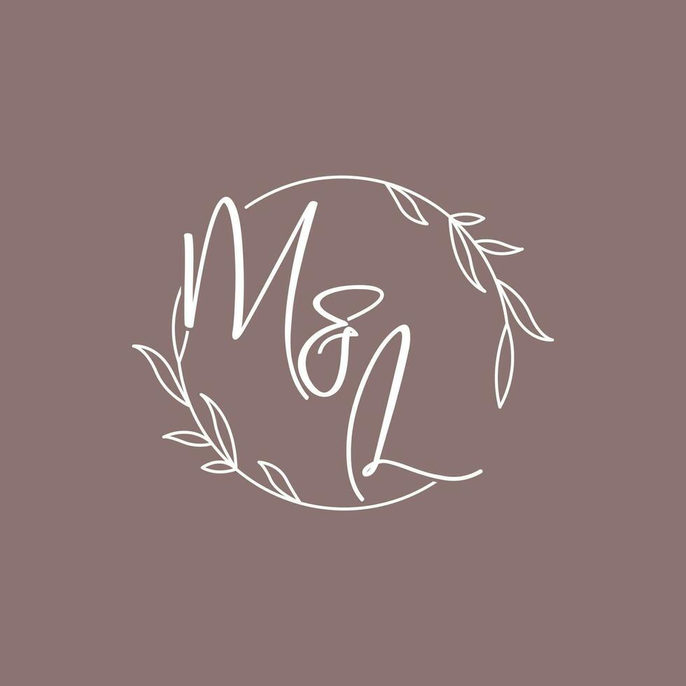 ml bruiloft initialen monogram logo ideeën vector