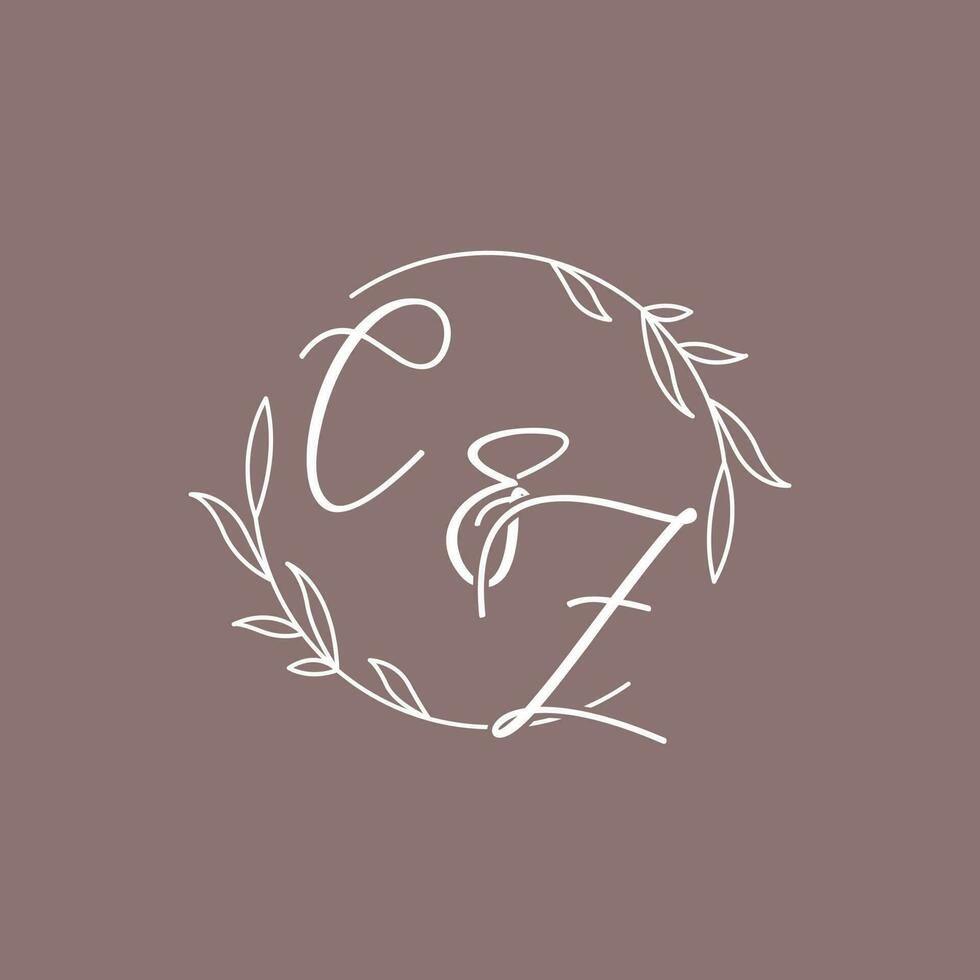 cz bruiloft initialen monogram logo ideeën vector