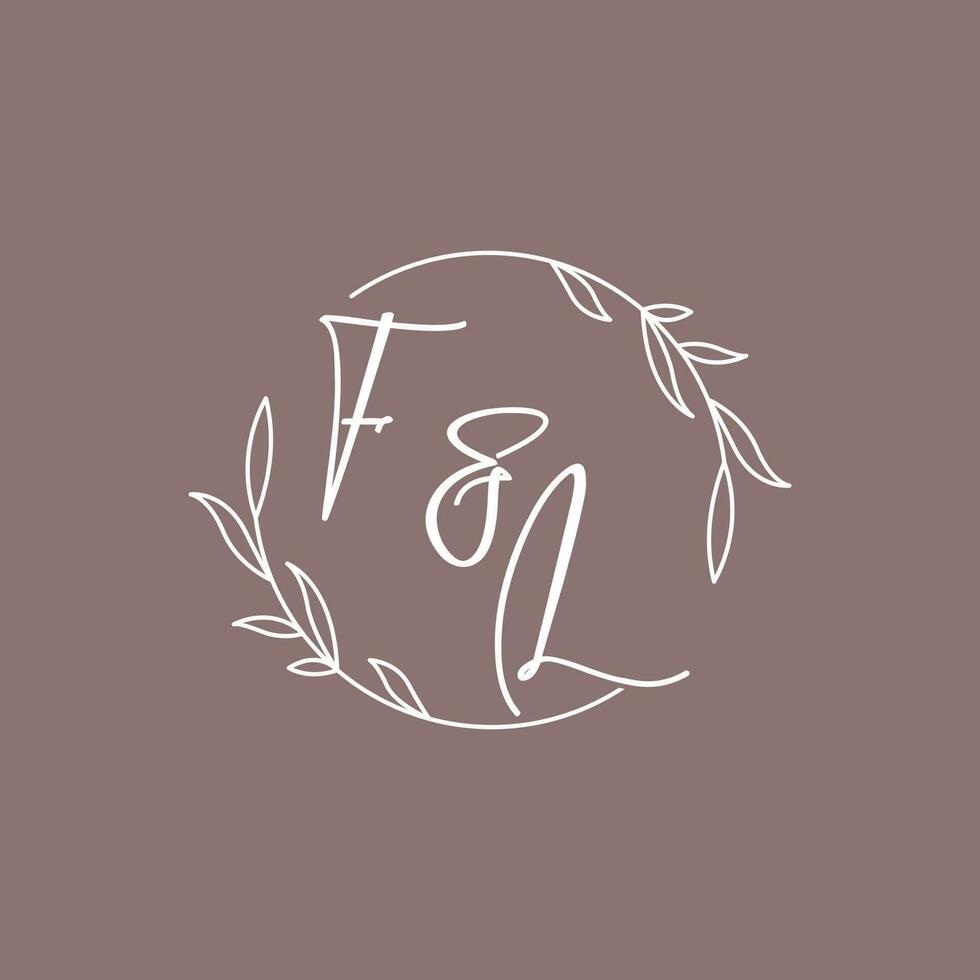 fl bruiloft initialen monogram logo ideeën vector