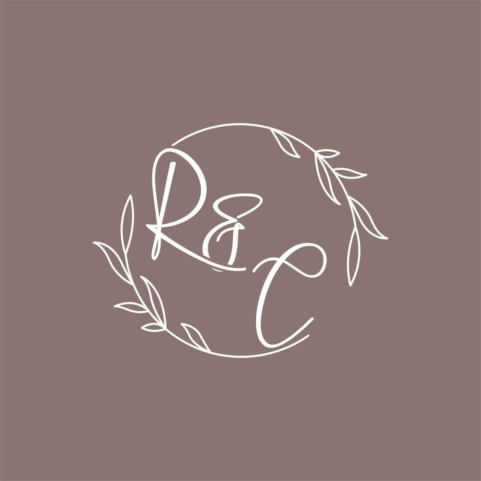 rc bruiloft initialen monogram logo ideeën vector