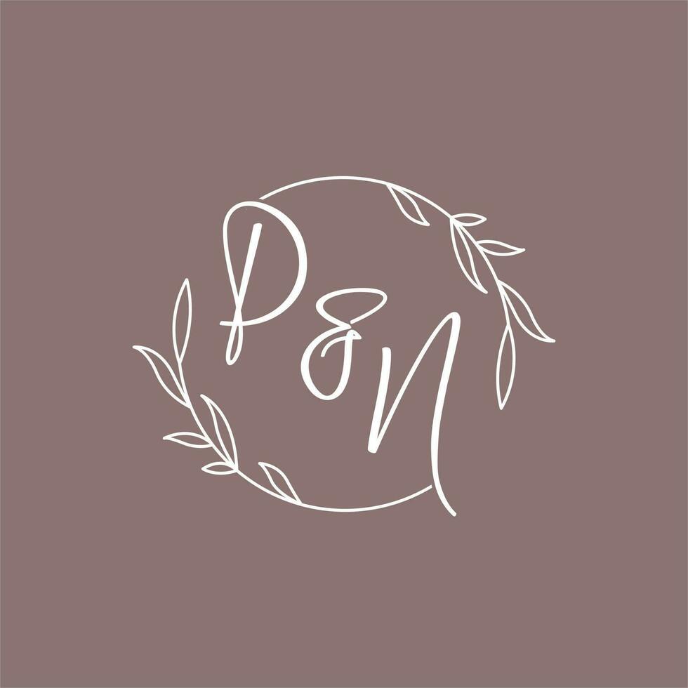 pn bruiloft initialen monogram logo ideeën vector