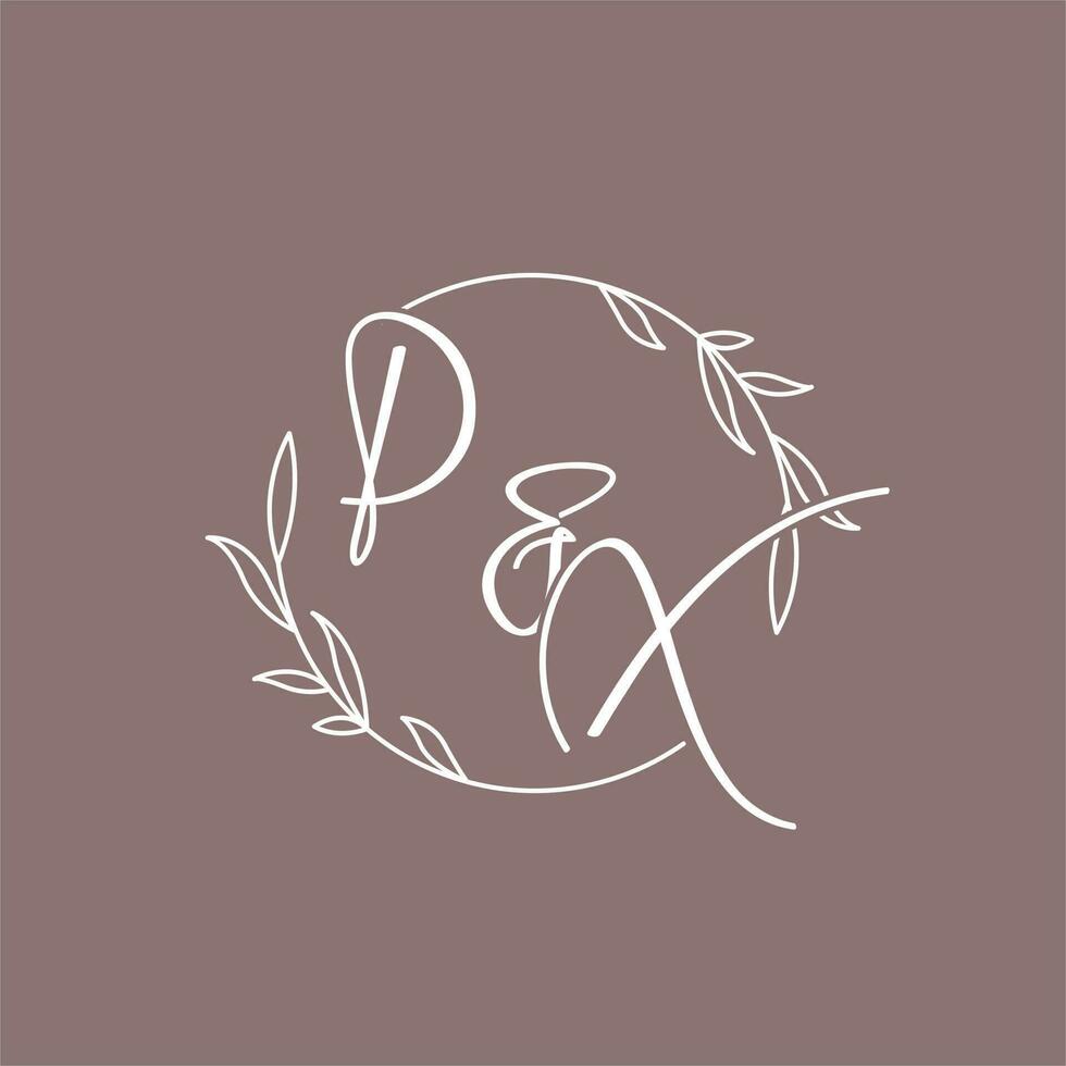 px bruiloft initialen monogram logo ideeën vector