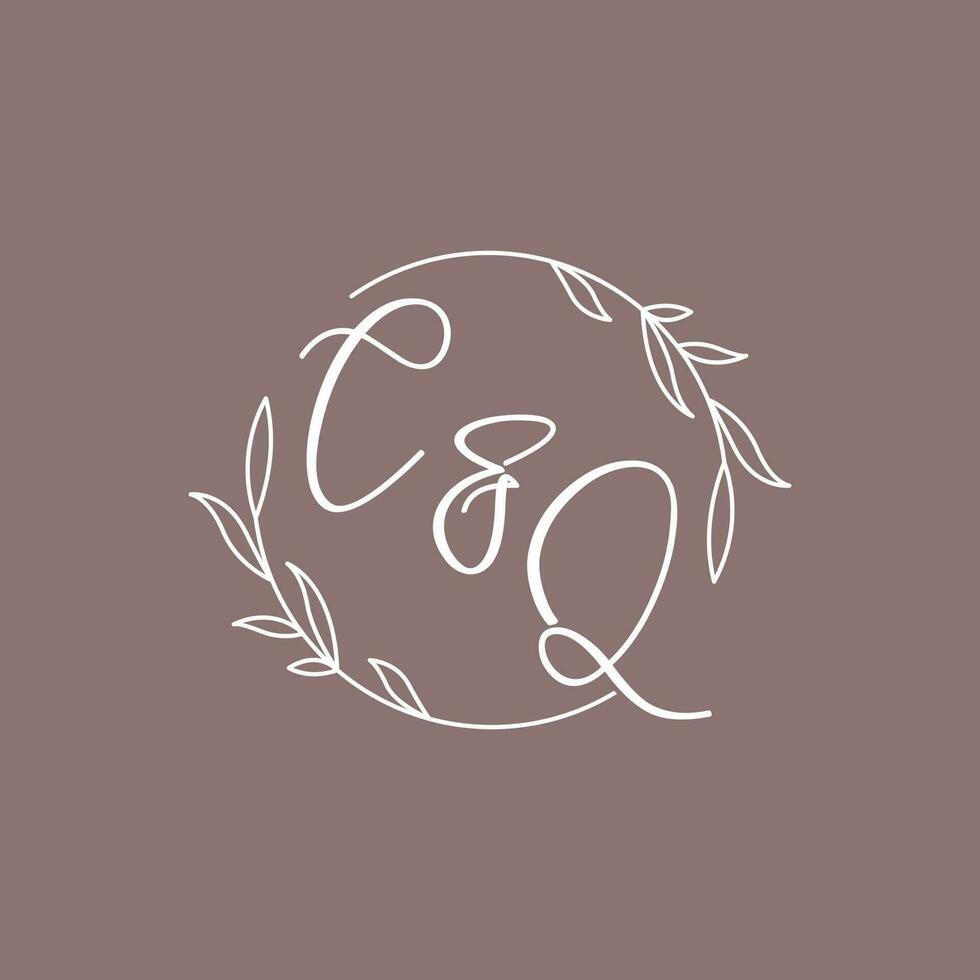 cq bruiloft initialen monogram logo ideeën vector