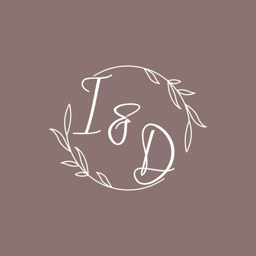 ID kaart bruiloft initialen monogram logo ideeën vector