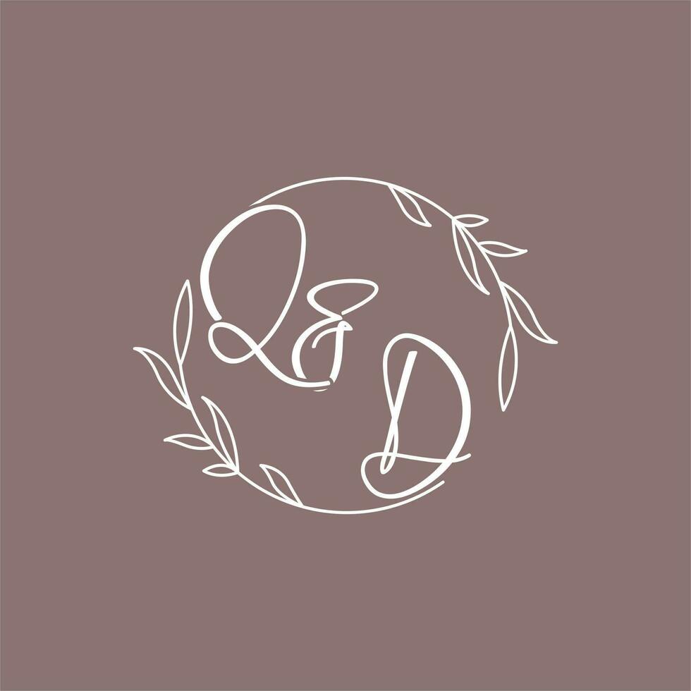 qd bruiloft initialen monogram logo ideeën vector