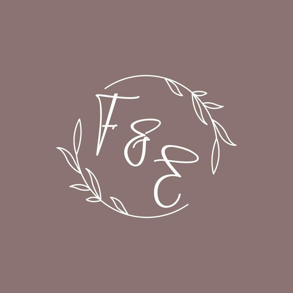 fe bruiloft initialen monogram logo ideeën vector