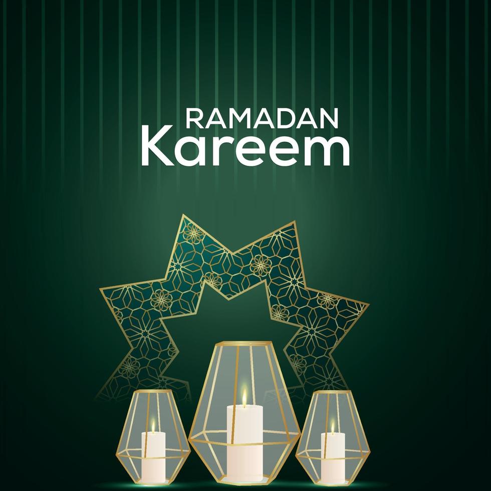 ramadan kareem uitnodigingsachtergrond met Arabische lantaarn vector