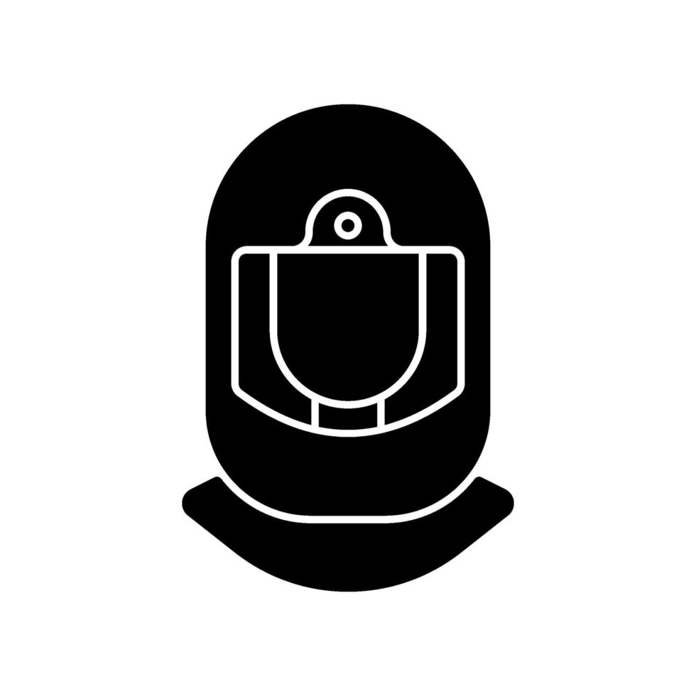 chirurgische helm zwarte glyph pictogram vector