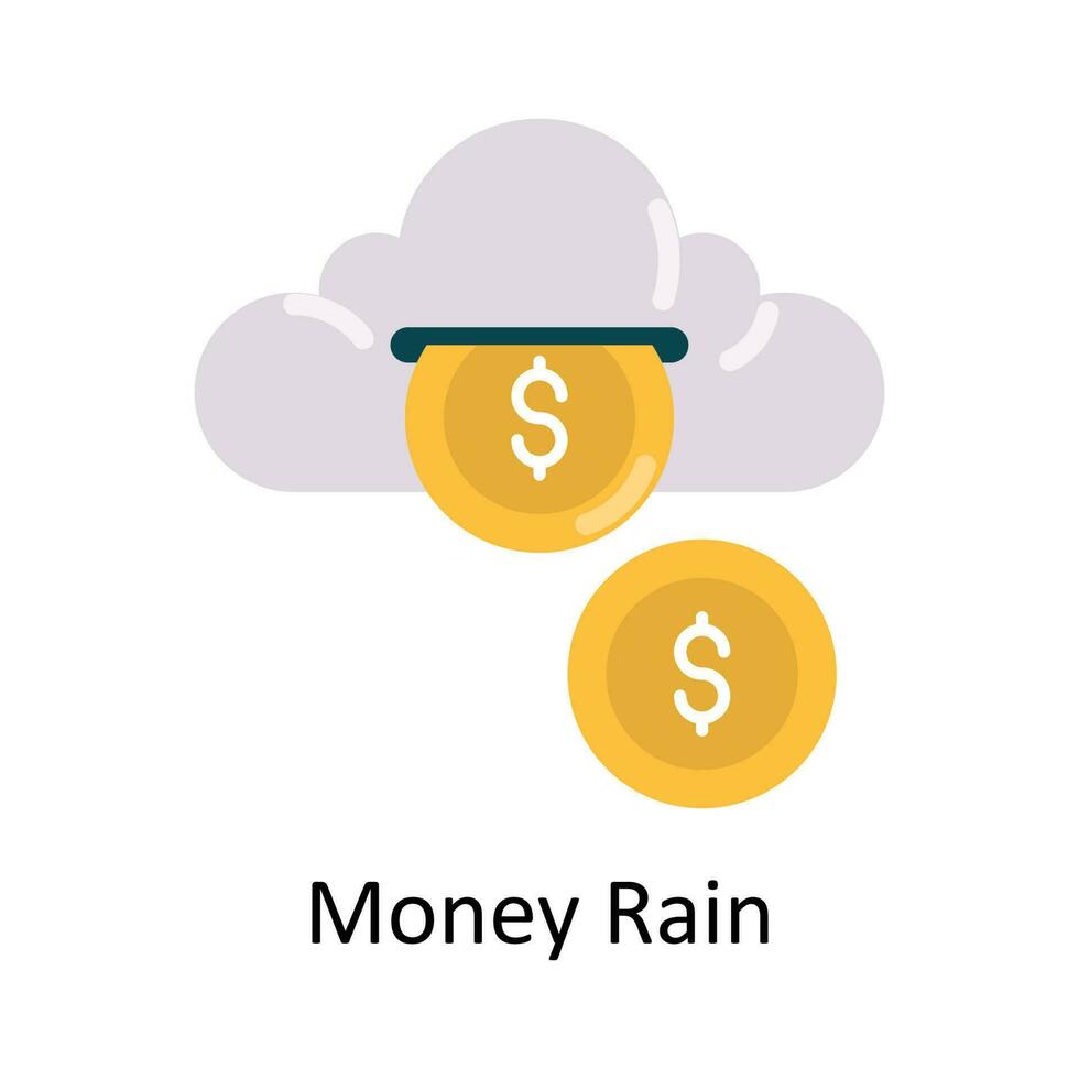 geld regen vector vlak icoon ontwerp illustratie. financiën symbool Aan wit achtergrond eps 10 het dossier